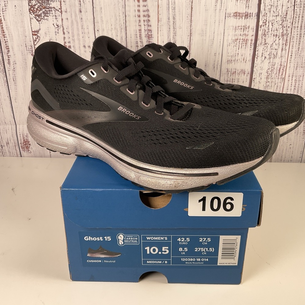 Brooks Women's Ghost 15 Running Sneakers Black/Rosegold